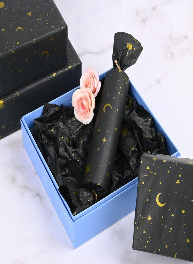 Bolsome 100 Sheets 20 * 14 Inches Galaxy Tissue Paper for Gift Wrapping, Black Gold Moon Star Printed Tissue Paper for Gift Bags for Birthday Christmas Baby Shower DIY Craft - Image 4